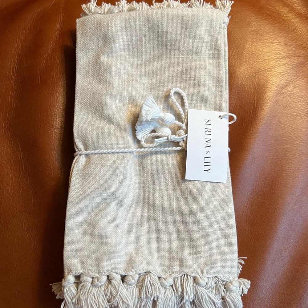 NWT! Serena & Lily Fasano Napkins Set of 4 in Sand